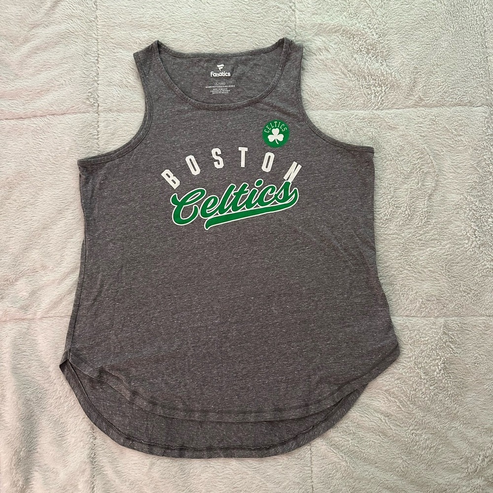 Boston Celtics women's tank XL NBA apparel gray racerback with‎ logo
